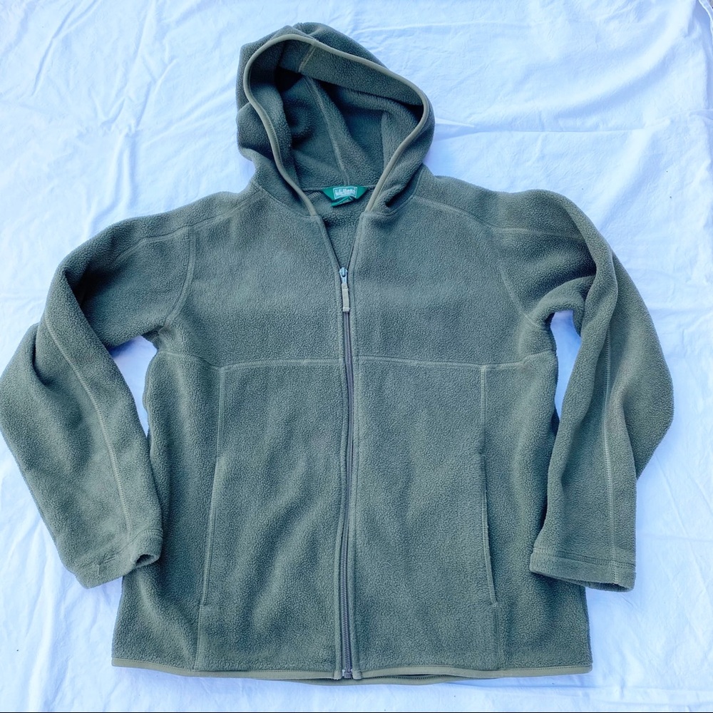 L.L. Bean Polartec Full Zip Hooded Fleece Jacket
